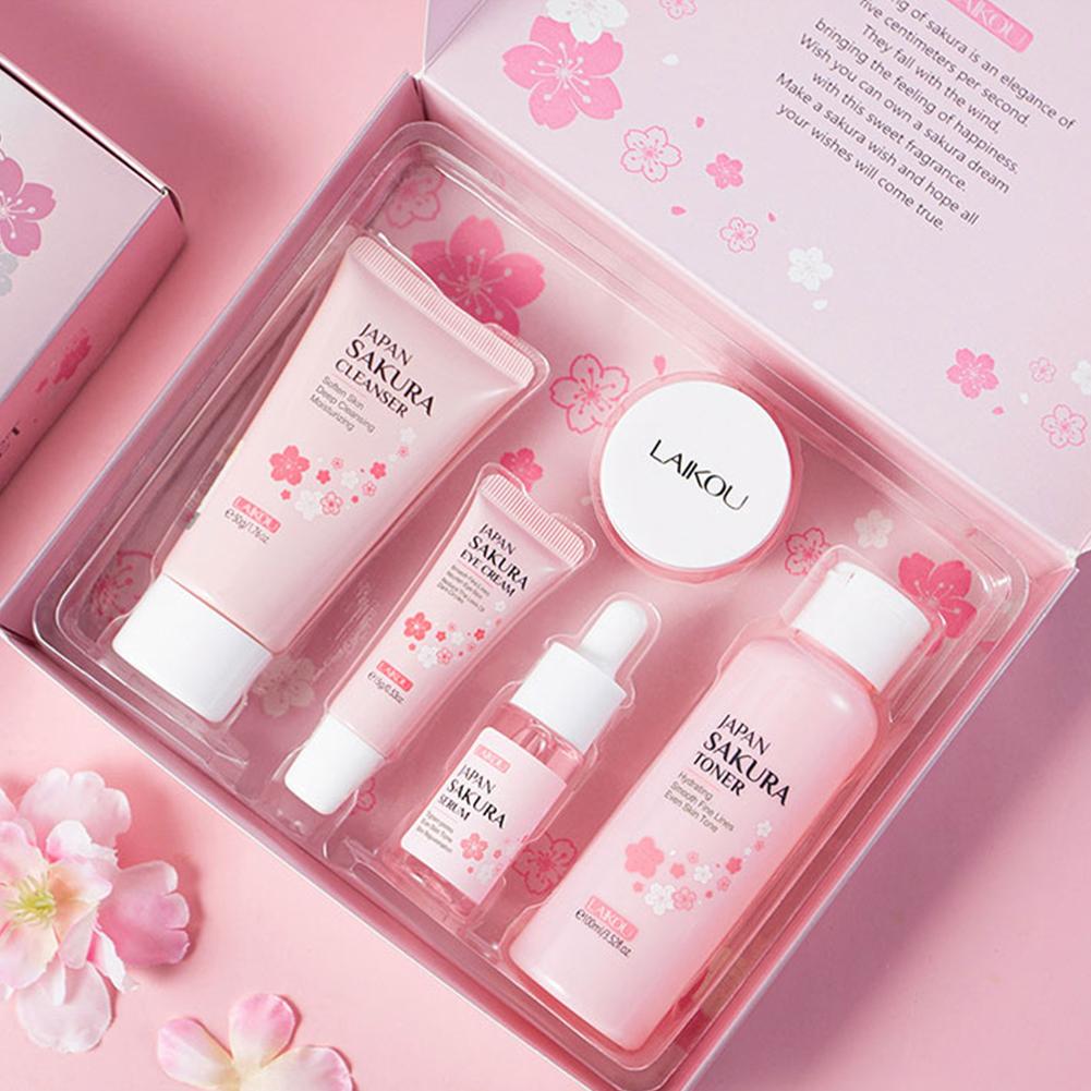 Skincare Glowing - 라이코우 일본 사쿠라 스킨케어 세트 세럼