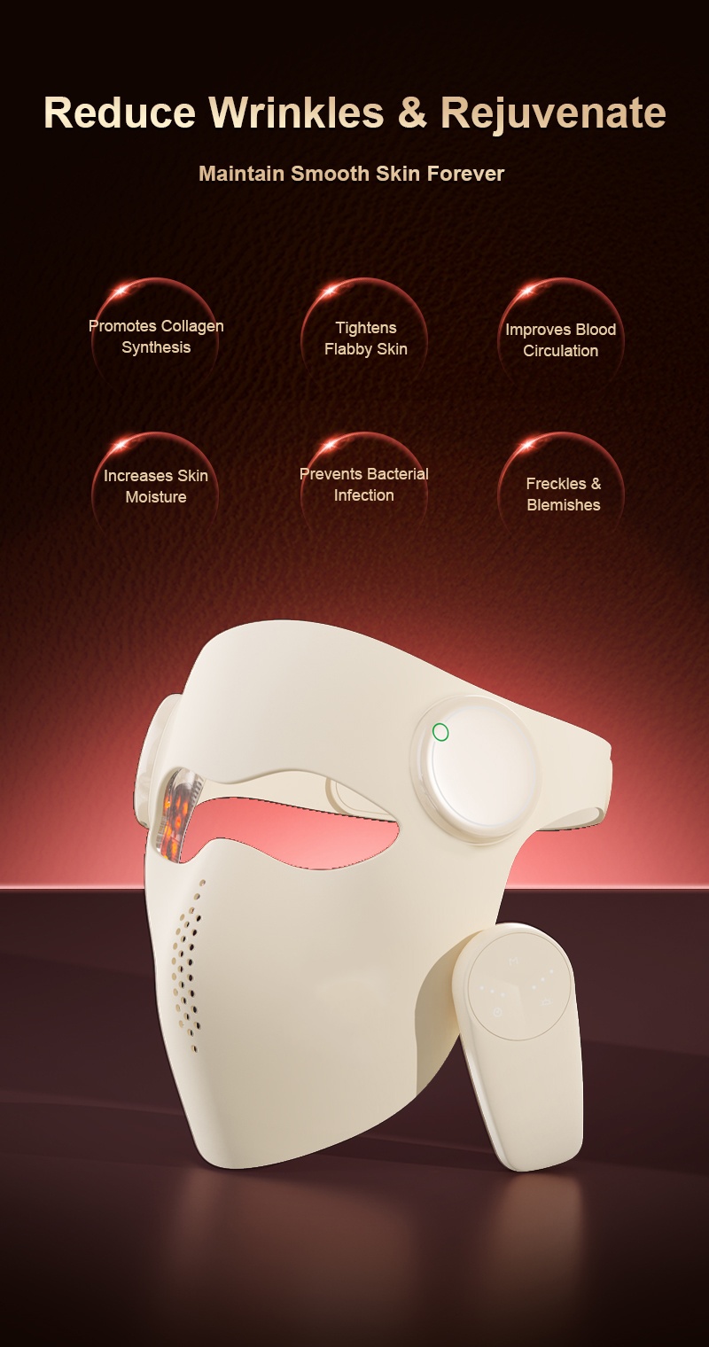 전문가용 실리콘 LED 레드 라이트 테라피 얼굴 및 목 - Face Mask Skincare 리뷰 및 가격
